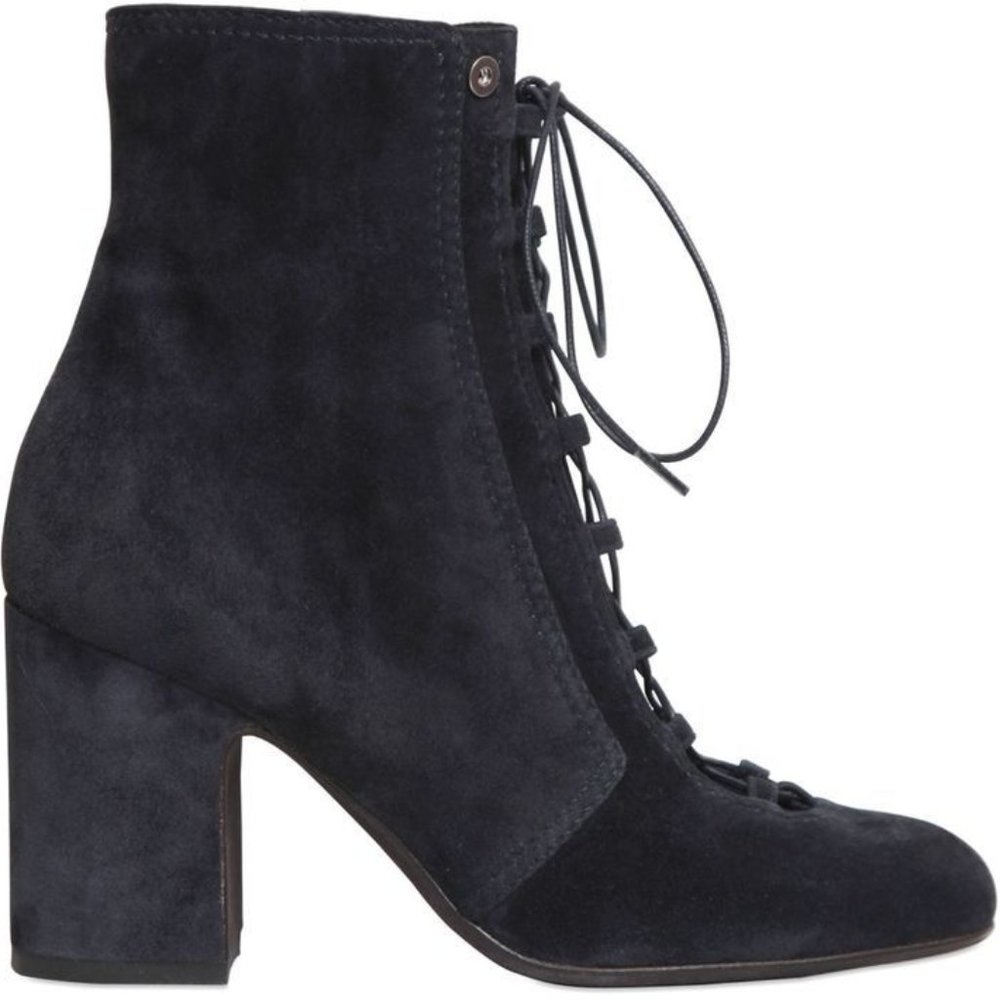 Laurence Dacade Black Milly Lace Up Suede Ankle Boots Size 36